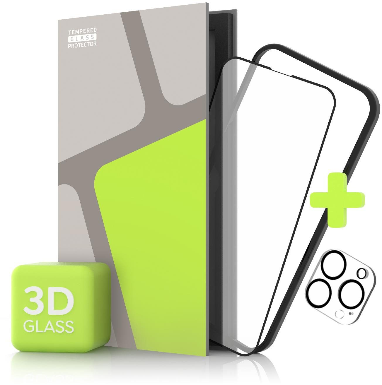 Tempered Glass Protector na iPhone 14 Pro, 3D Glass + sklo na kameru (Case Friendly)