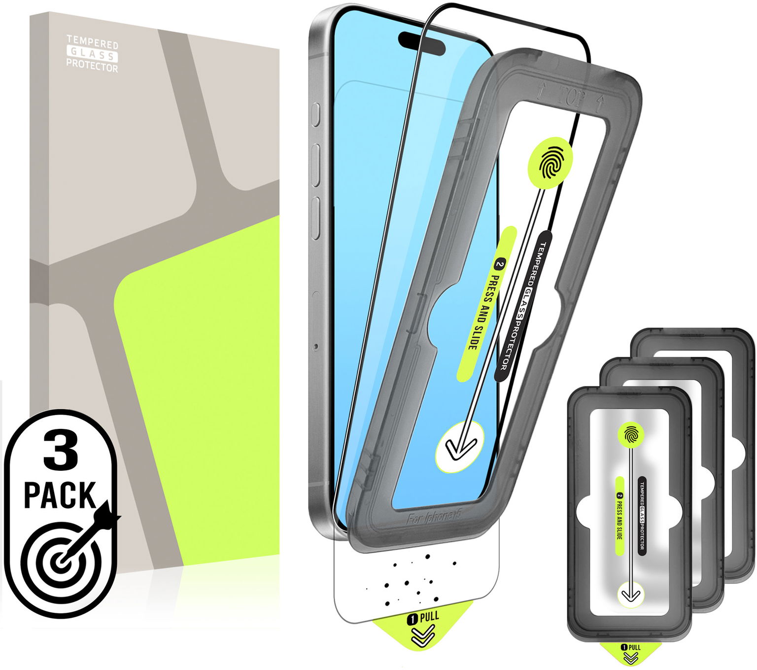 Tempered Glass Protector pre iPhone 14 Pro Max + samočistiaci aplikátor (3 pack)