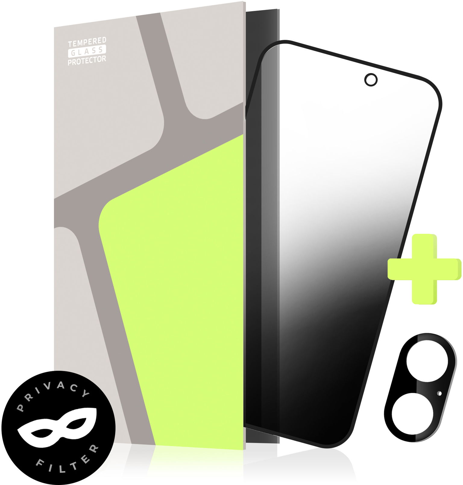 Tempered Glass Protector pre iPhone 16, PRIVACY + sklo na kameru (Case Friendly)