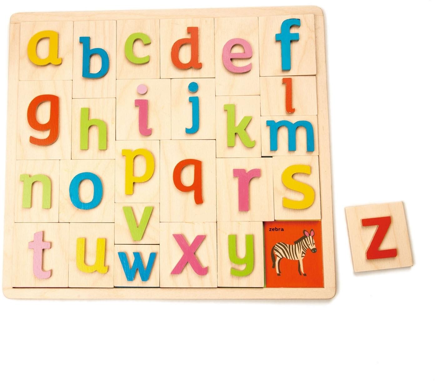 Tender Leaf Alphabet Pictures Drevená vkladačka s abecedou