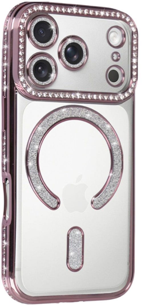 TopQ Zadný kryt Bling Magsafe pre iPhone 17 Pro Max pink
