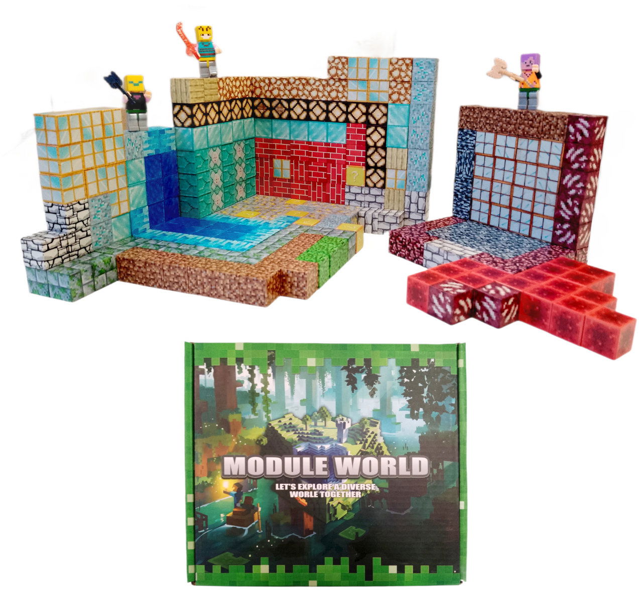 Toybit Magnetická stavebnice Minecraft Special blocks 303 ks