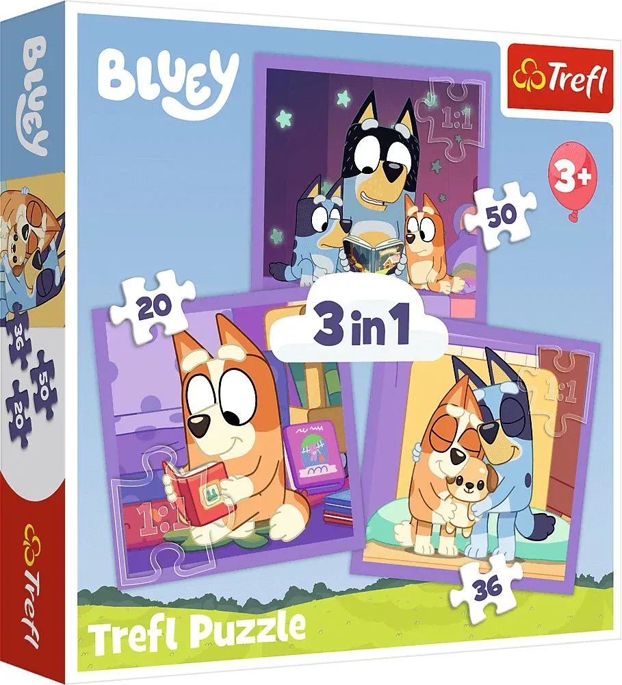 Trefl Puzzle 3 v 1 Seznam se s Bluey 20, 36, 50 dílků