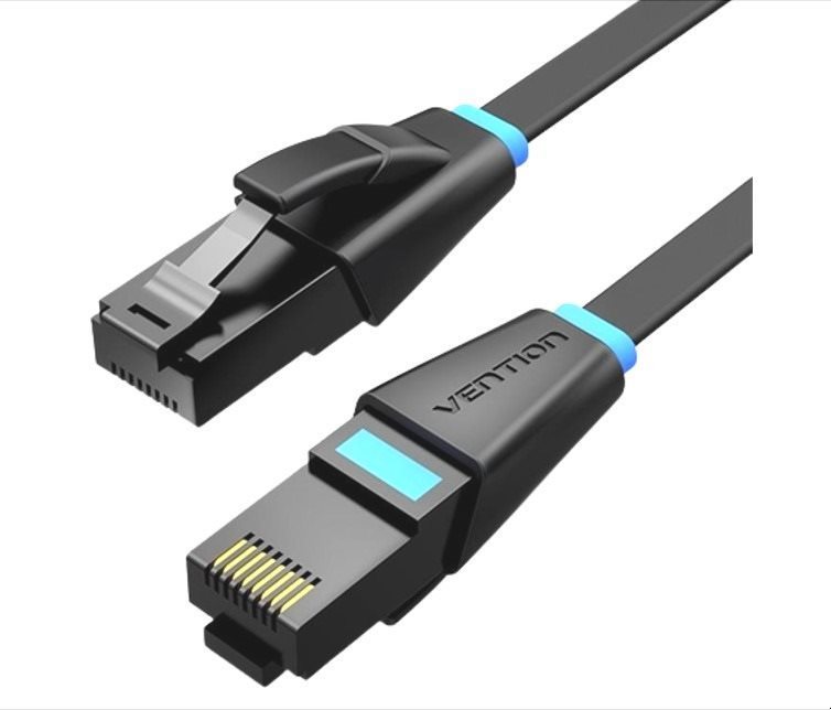 Vention Flat Cat.6 UTP Patch Cable 10M Black