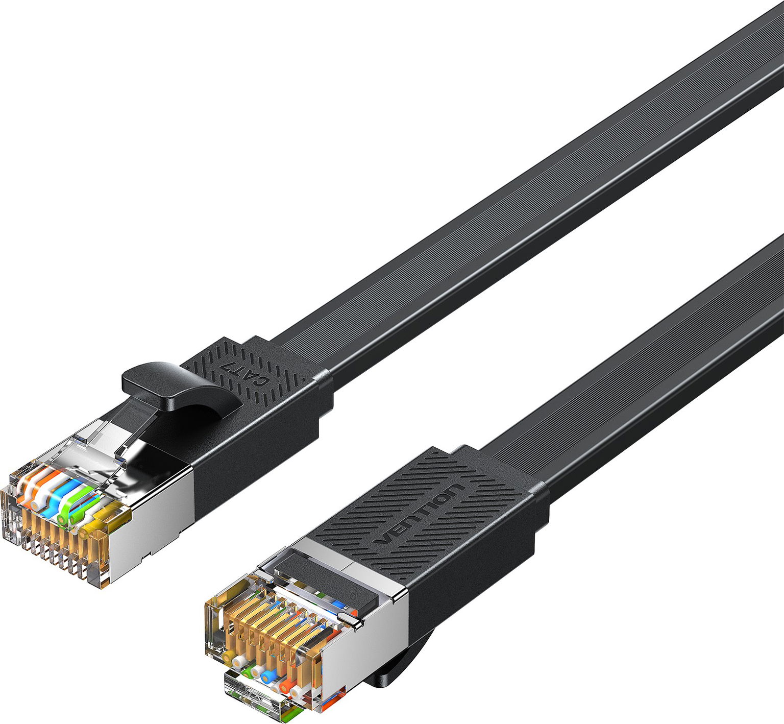 Vention Flat Cat.7 Ethernet Patch Cable 1.5M Black