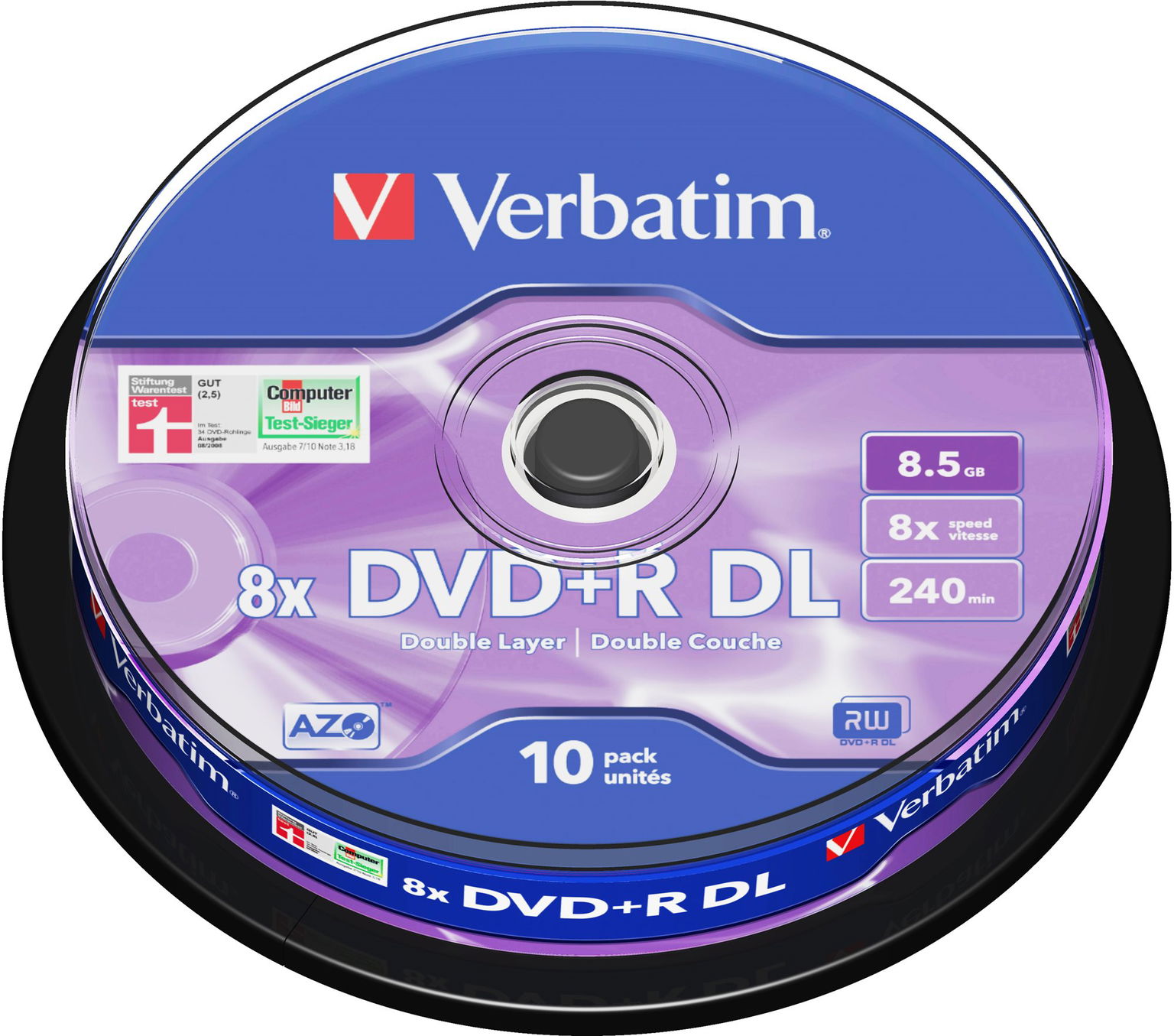 Verbatim DVD+R 8x, Dual Layer 10 ks cakebox