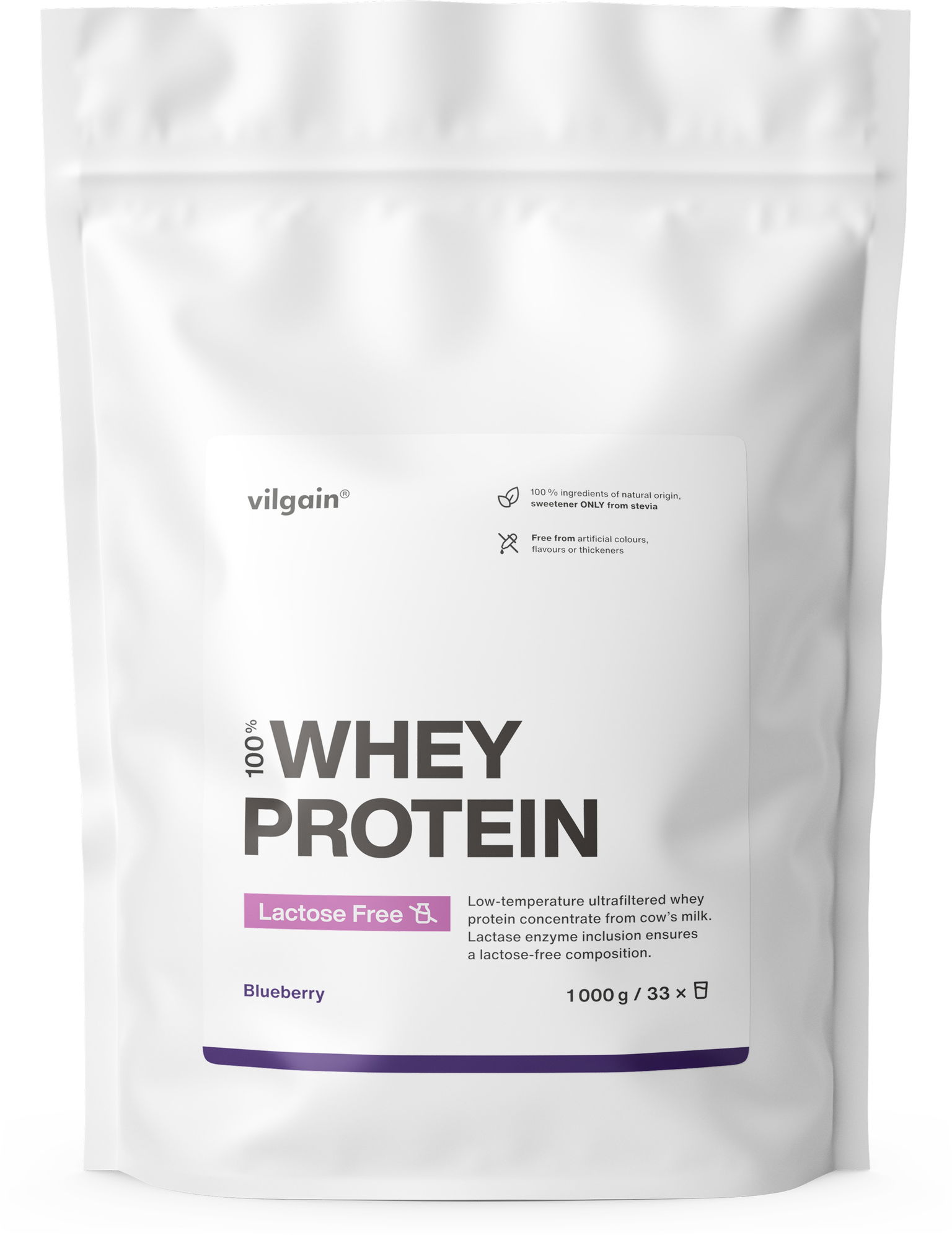Vilgain Lactose Free Whey Protein 1000 g blueberry