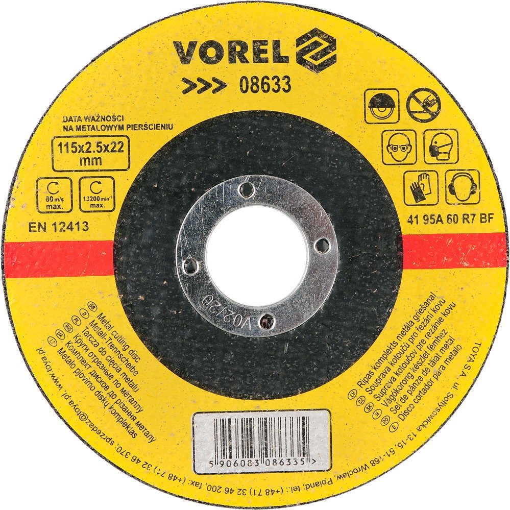 Vorel Kotúč na kov 115 × 22 × 2,5 mm
