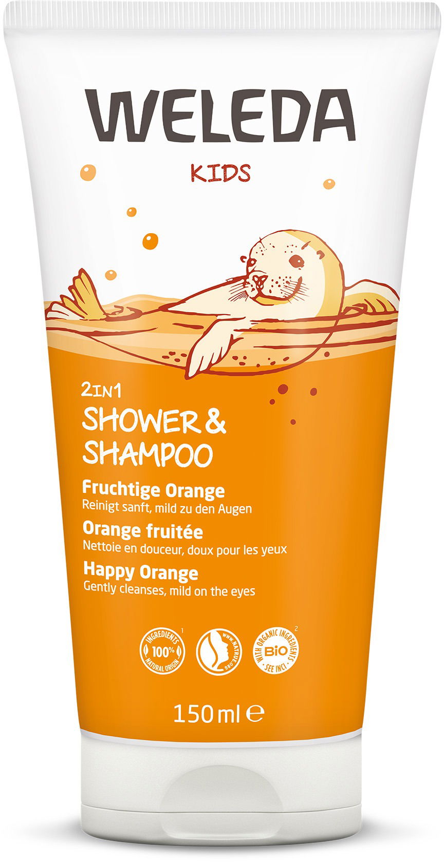 WELEDA Sprchový krém a šampón Šťastný pomaranč 2 v 1 150 ml