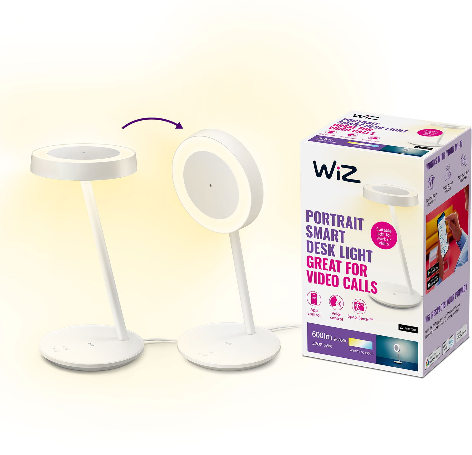 WiFi BLE Portrait Desk Lamp EÚ