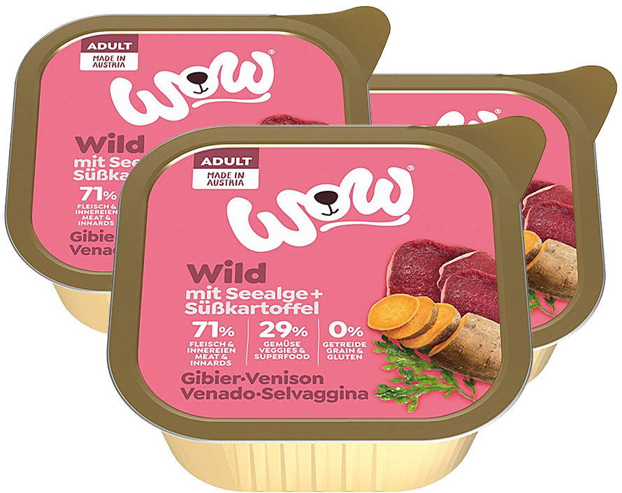 WOW paštéta Zverina s batátmi Adult 3 × 150 g