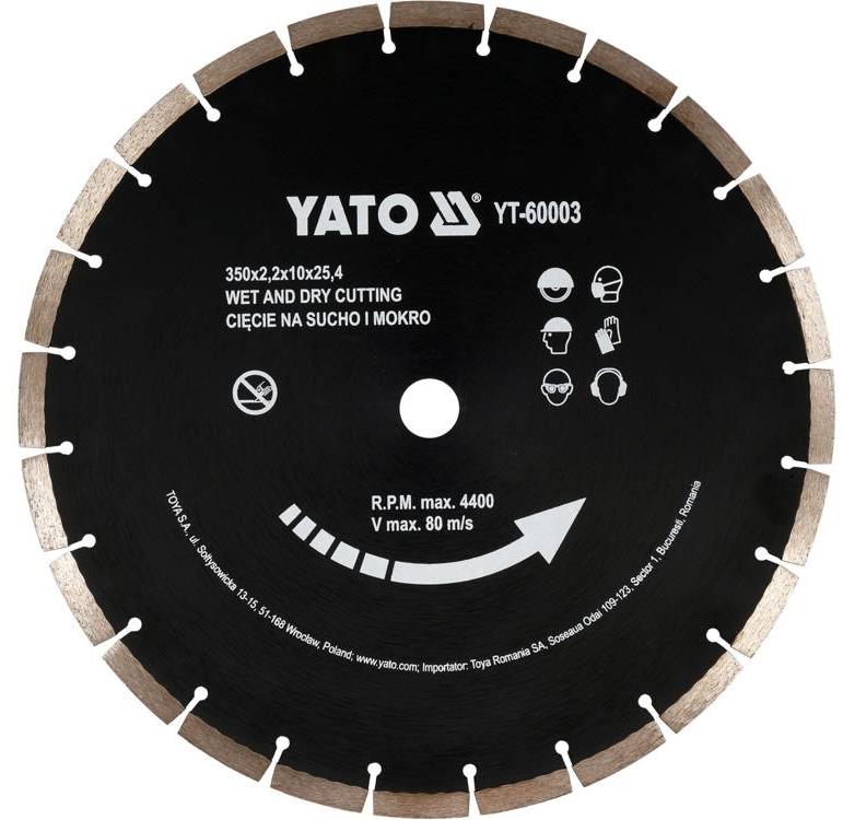 Yato Kotúč rezný diamantový segmentovaný 350 × 25,4 × 3,4 mm