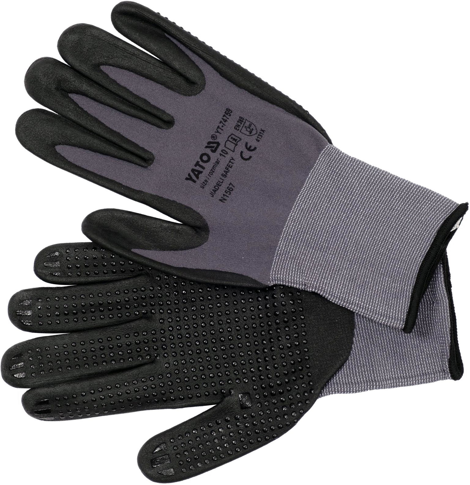 YATO Pracovné rukavice nylon/nitril veľ. 10 čierne