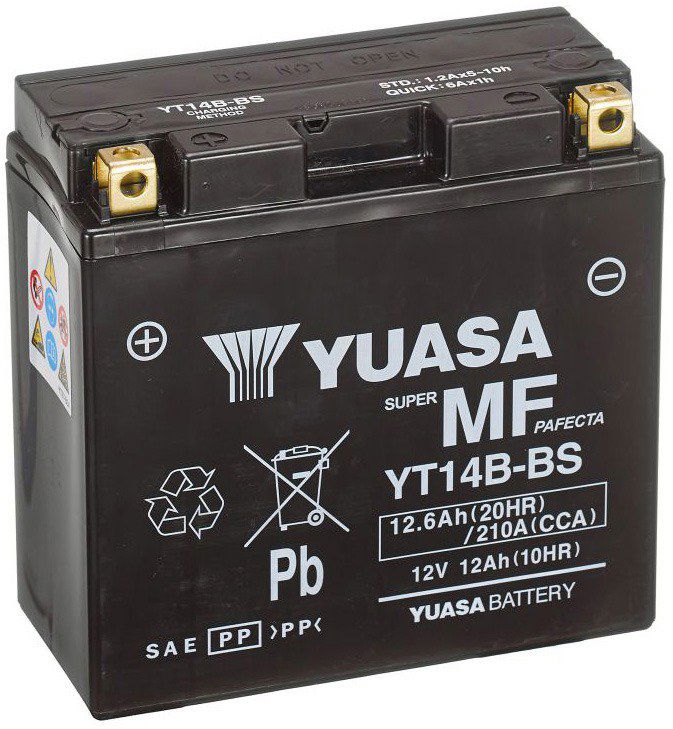 YUASA YT14B, 12 V, 12.6 Ah, 210 A, GEL
