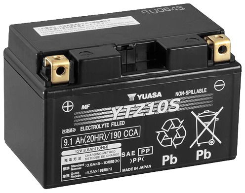 YUASA YTZ10S, 12 V, 8.6 Ah, 190 A, GEL