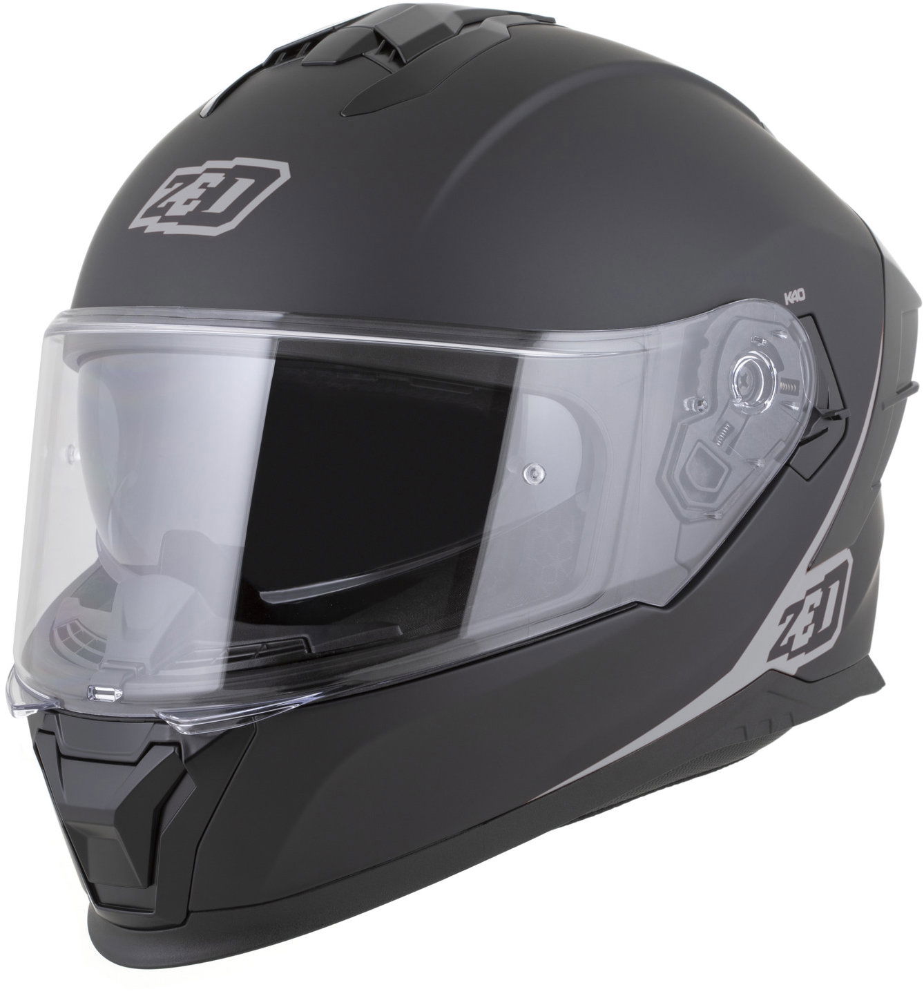 ZED prilba K40 2026, čierna matná/tmavo sivá, veľ. S