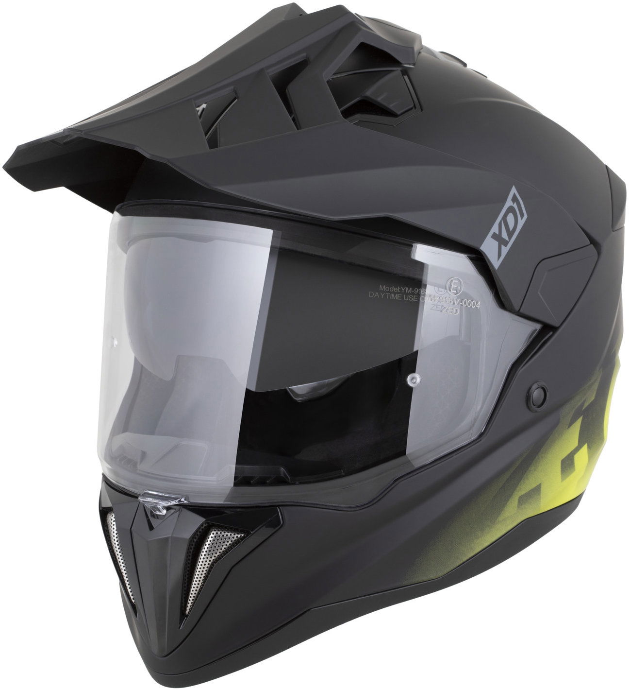ZED prilba XD1 2026, čierna matná/žltá fluo, veľ. M