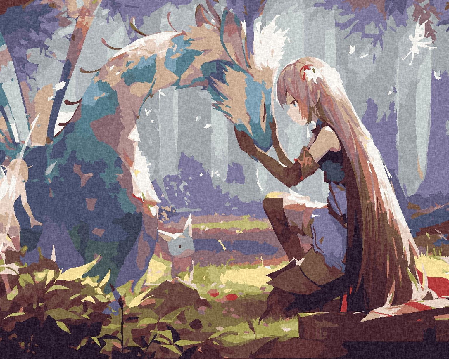 Zuty – Maľovanie Podľa Čísel – Anime Dievča S Drakom, 40 × 50 cm, Plátno