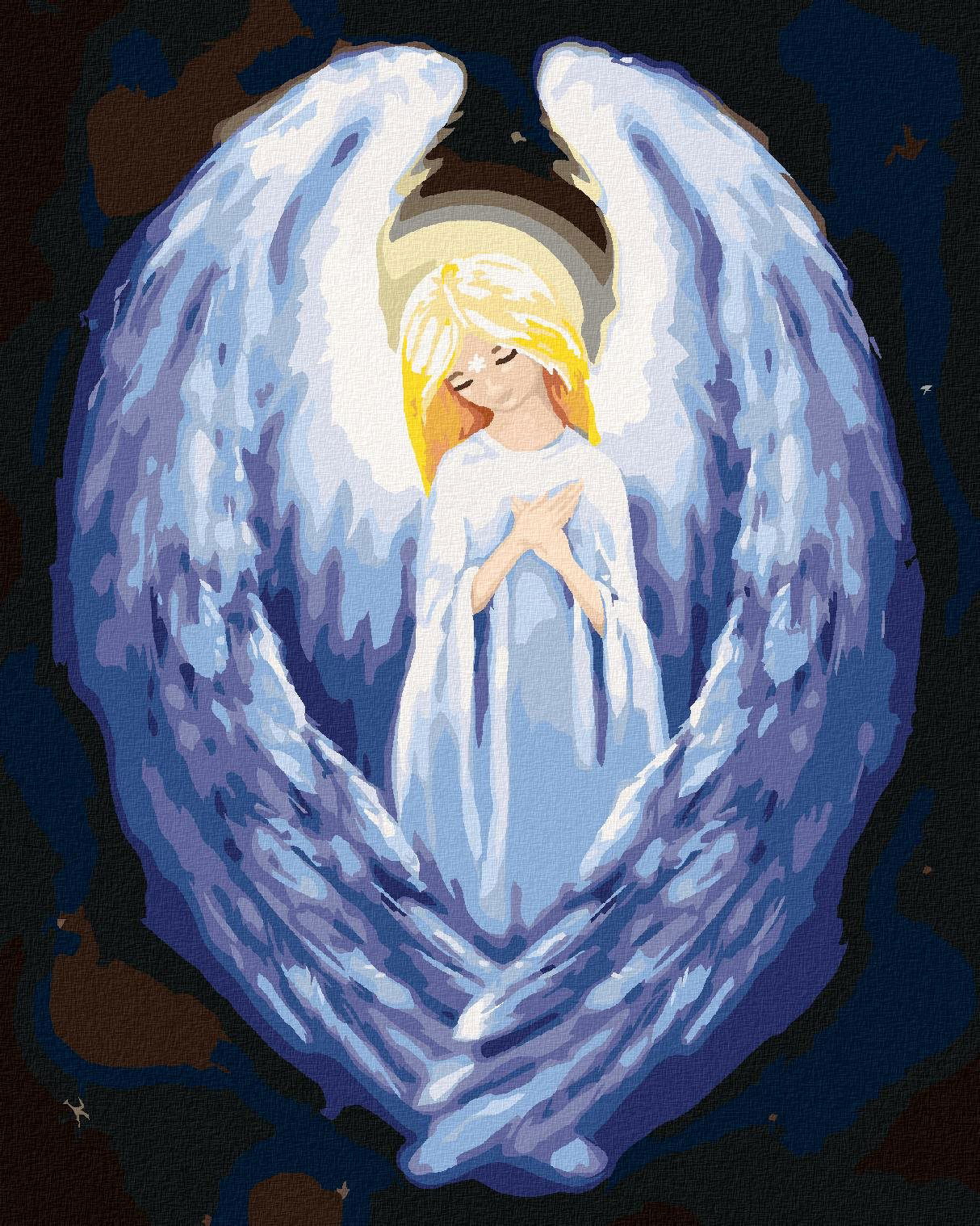 Zuty – Maľovanie Podľa Čísel – Anjel S Veľkými Krídlami, 80 × 100 cm, Plátno + Rám
