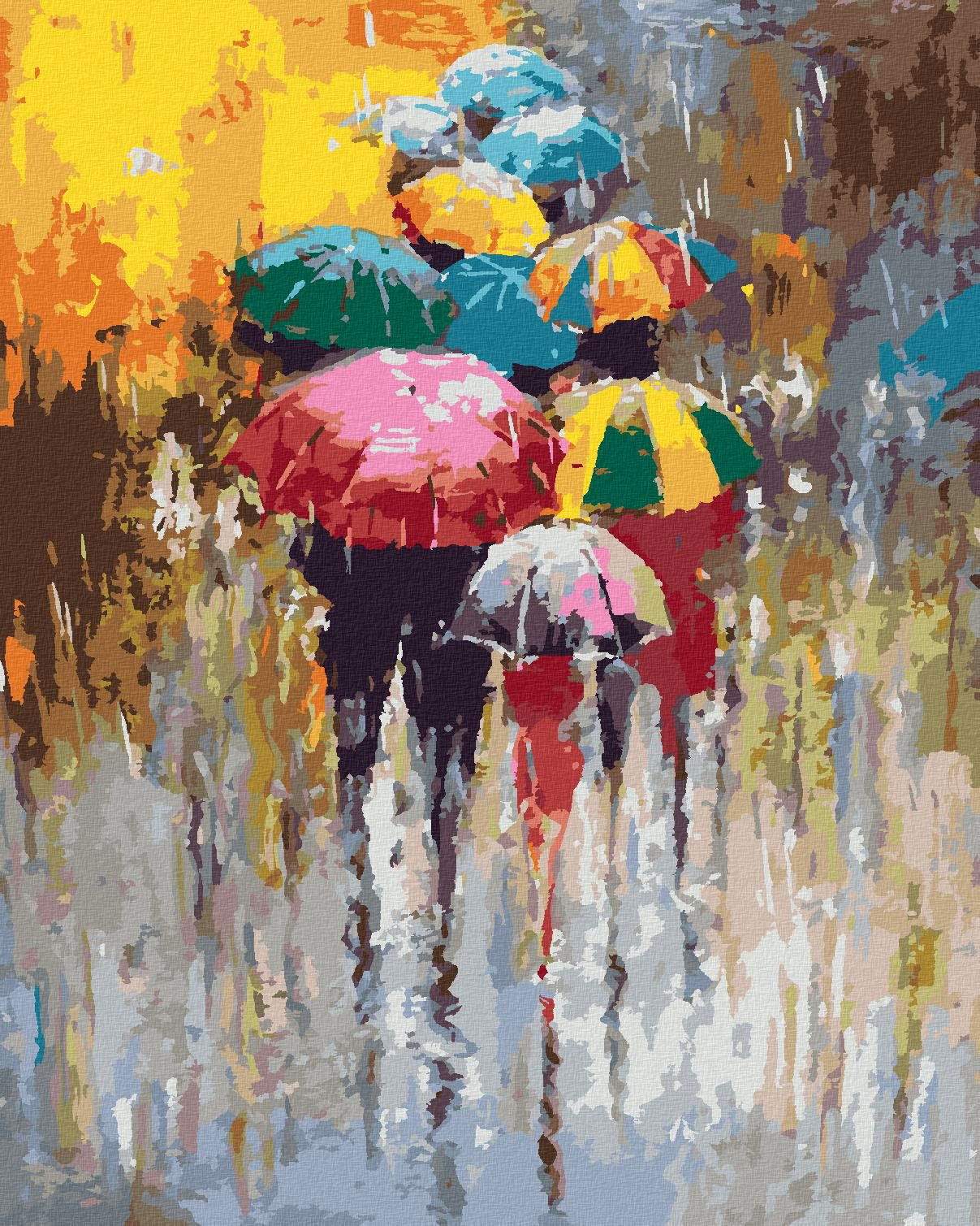 Zuty – Maľovanie Podľa Čísel – Daždivý Deň, 80 × 100 cm, Plátno + Rám