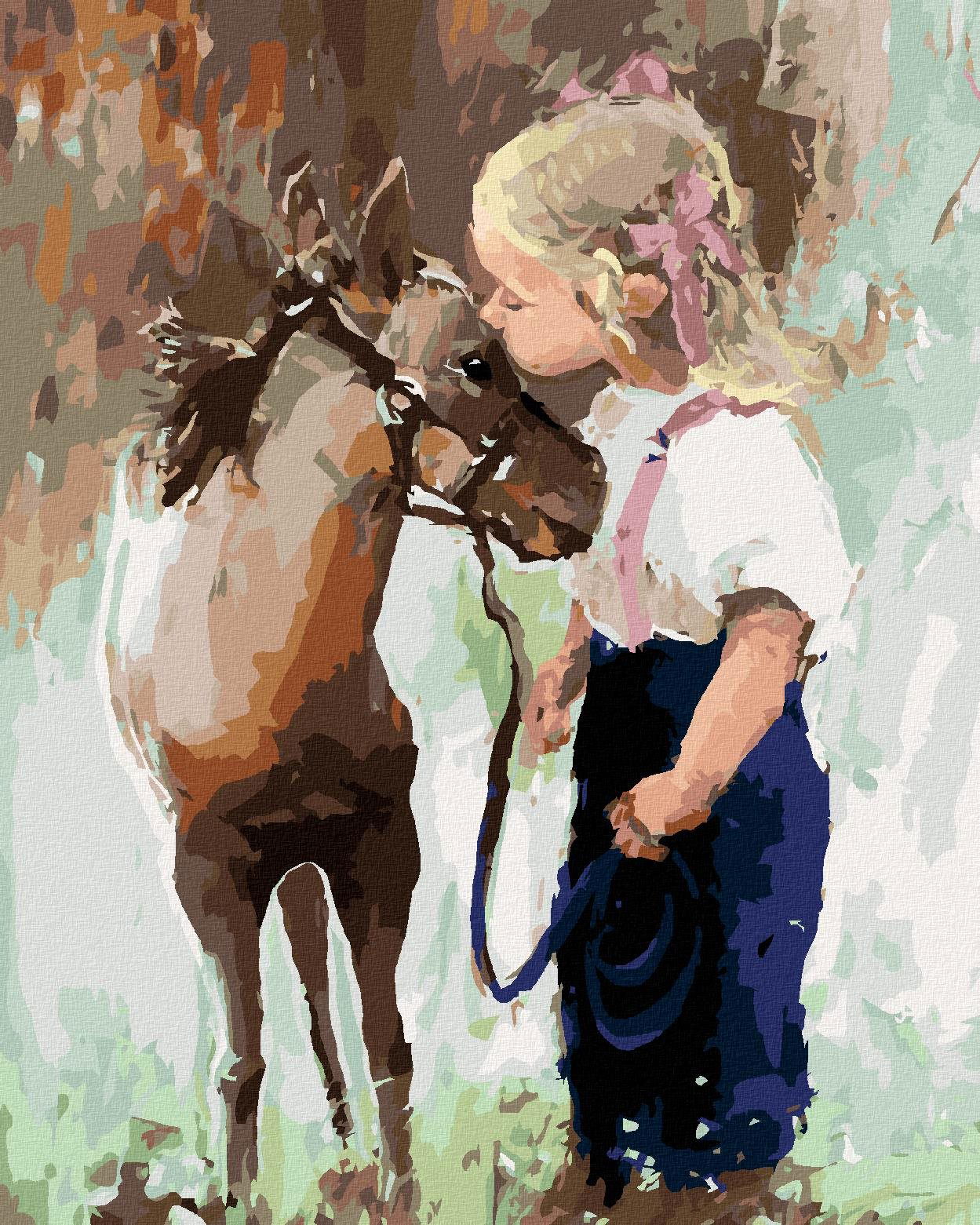 Zuty – Maľovanie Podľa Čísel – Dievčatko A Poník, 40 × 50 cm, Plátno