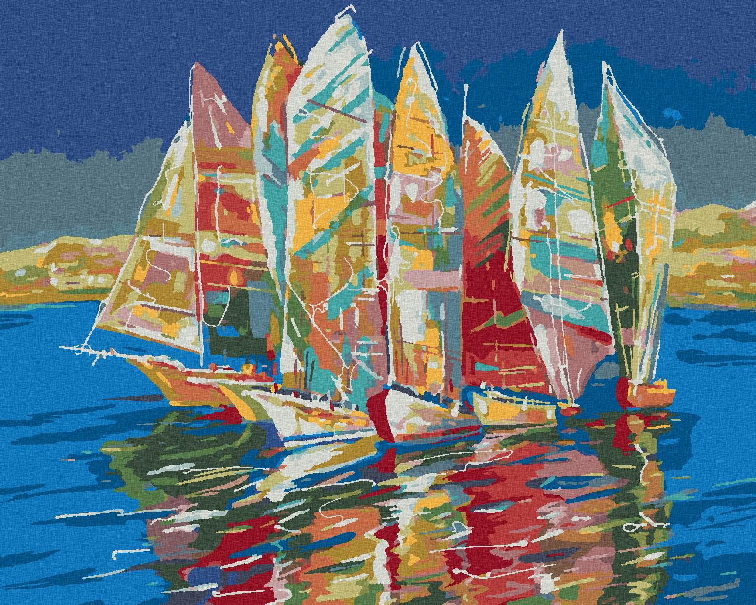 Zuty – Maľovanie Podľa Čísel – Farebné Plachetnice, 80 × 100 cm, Plátno