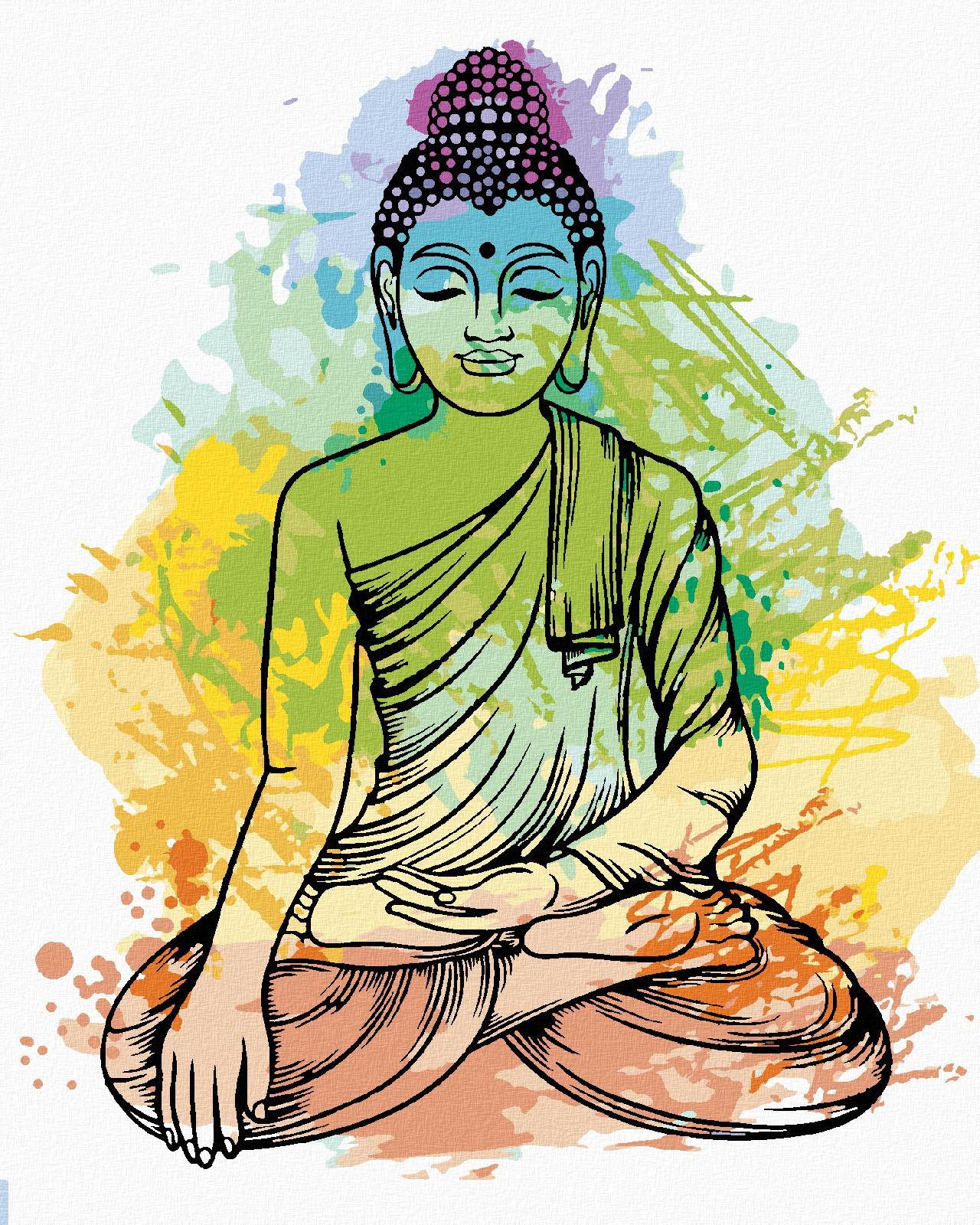 Zuty – Maľovanie Podľa Čísel – Farebný Buddha, 40 × 50 cm, Plátno