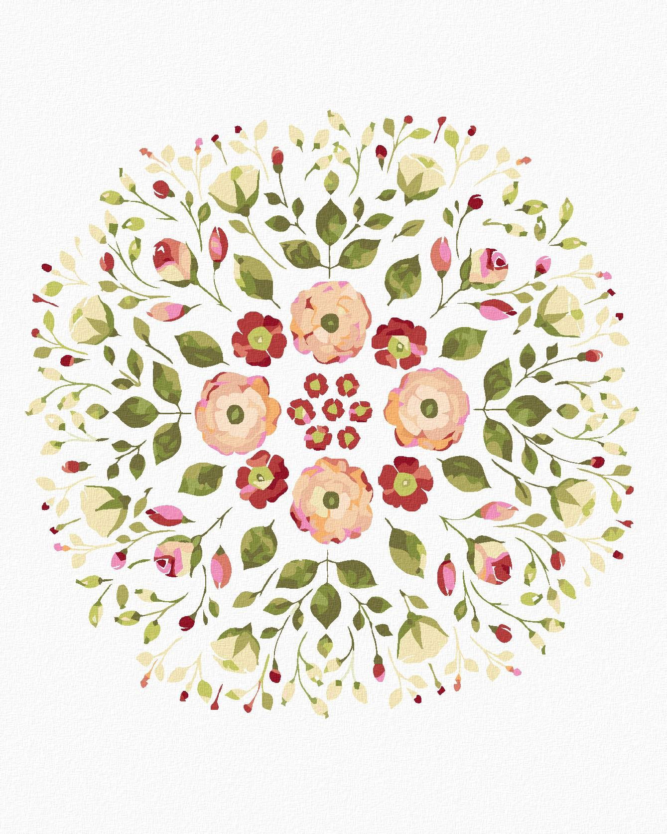 Zuty – Maľovanie Podľa Čísel – Kvetinová Mandala, 40 × 50 cm, Plátno