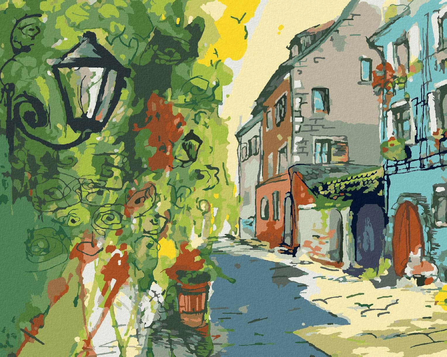 Zuty – Maľovanie Podľa Čísel – Malá Mestská Ulička, 80 × 100 cm, Plátno + Rám