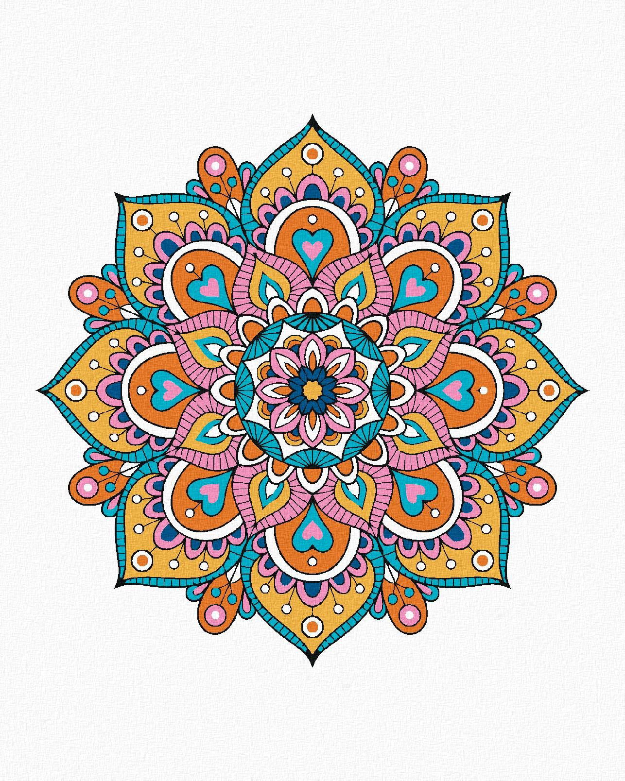 Zuty – Maľovanie Podľa Čísel – Mandala Iii, 80 × 100 cm, Plátno + Rám