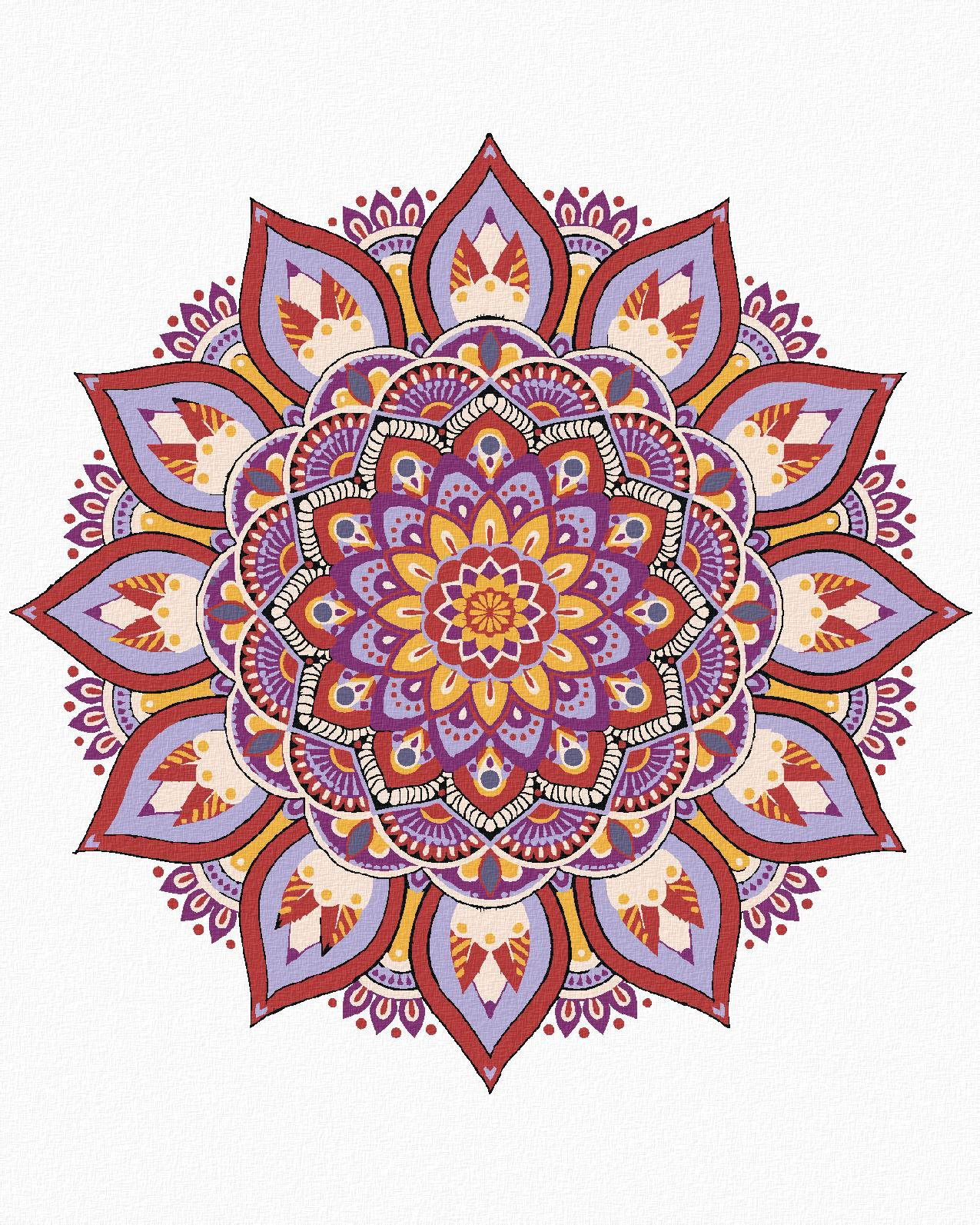 Zuty – Maľovanie Podľa Čísel – Mandala Iv, 80 × 100 cm, Plátno + Rám