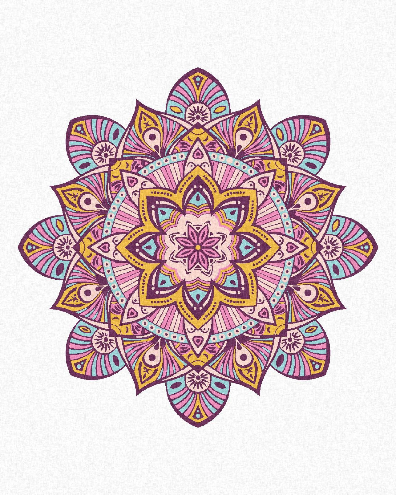 Zuty – Maľovanie Podľa Čísel – Mandala Vii, 80 × 100 cm, Plátno + Rám