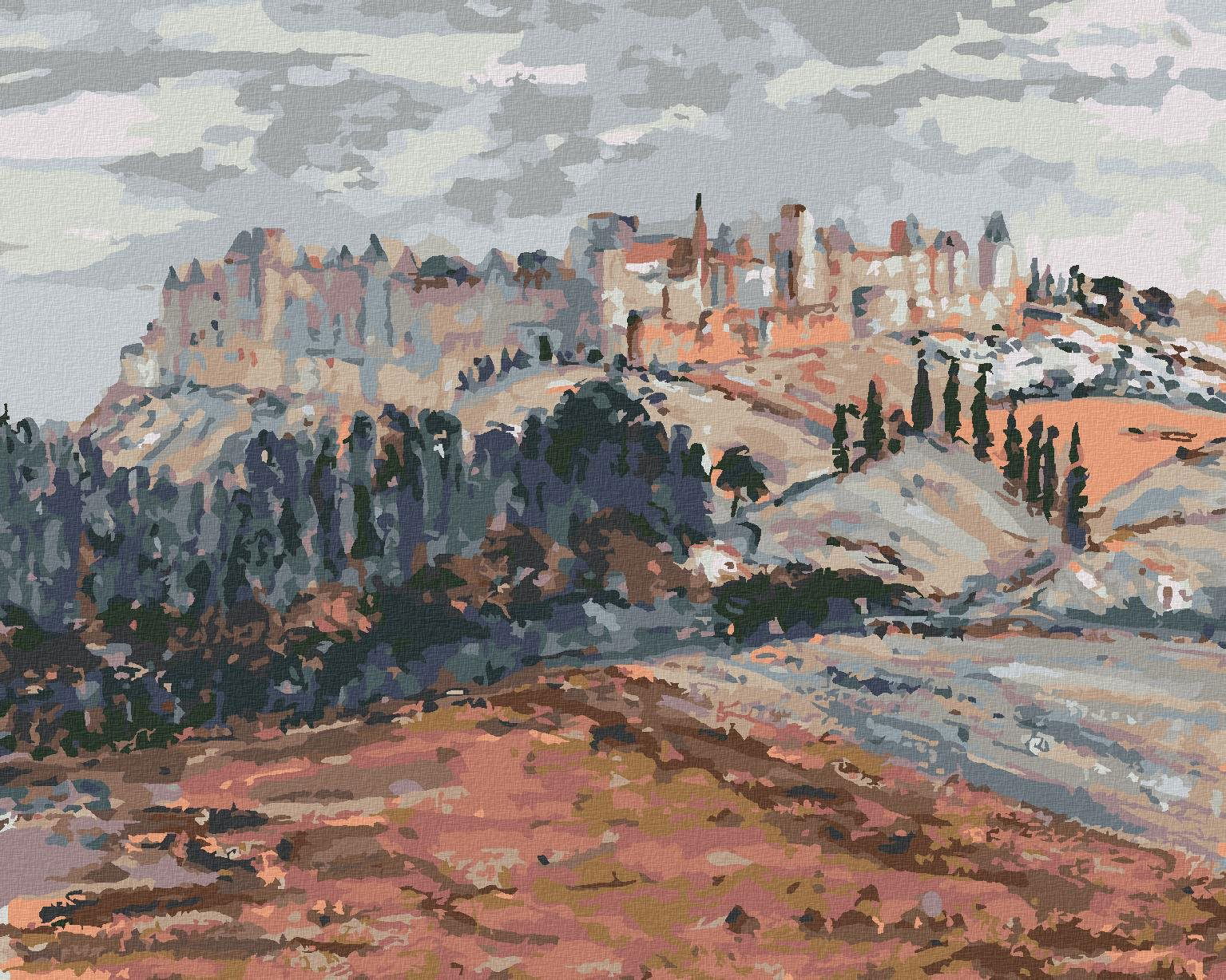 Zuty – Maľovanie Podľa Čísel – Opevnený Hrad (Georgette Agutte), 40 × 50 cm, Plátno