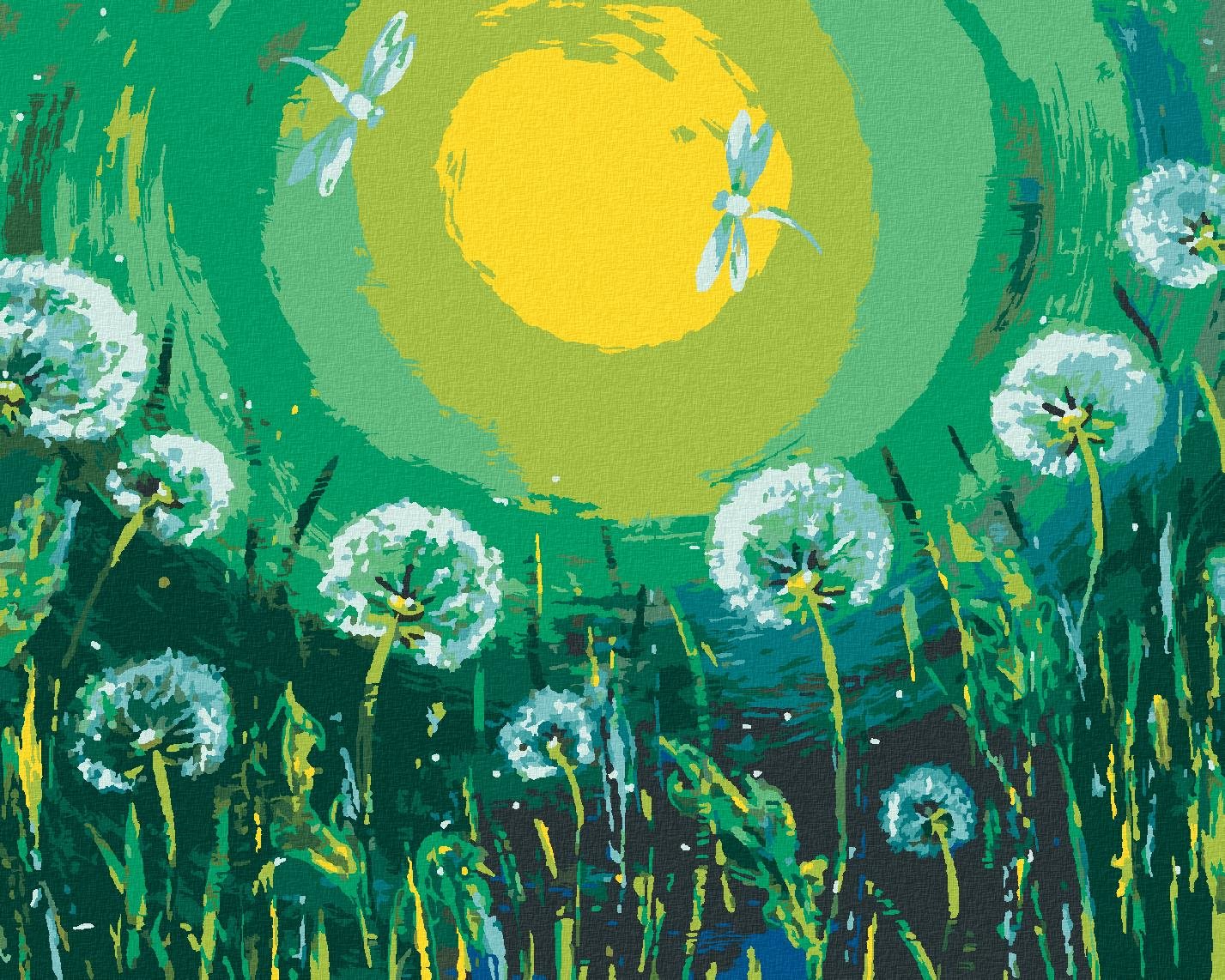 Zuty – Maľovanie Podľa Čísel – Púpavy A Vážky, 80 × 100 cm, Plátno + Rám