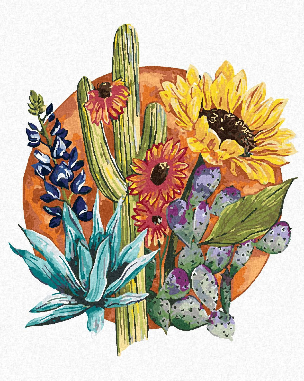 Zuty – Maľovanie Podľa Čísel – Púštne Kvety (Alexandria Gilbert), 40 × 50 cm, Plátno