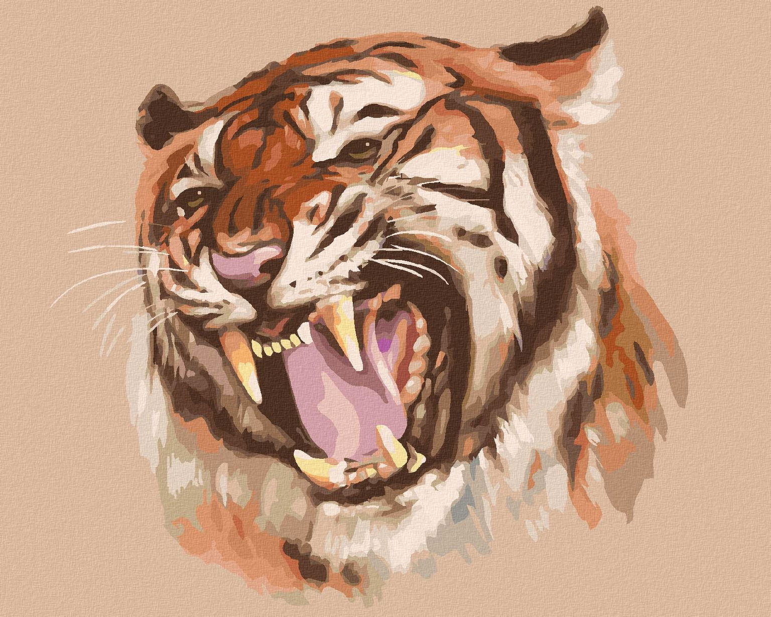 Zuty – Maľovanie podľa čísel – Revúci tiger portrét (D. Rusty Rust), 80 × 100 cm, plátno + rám