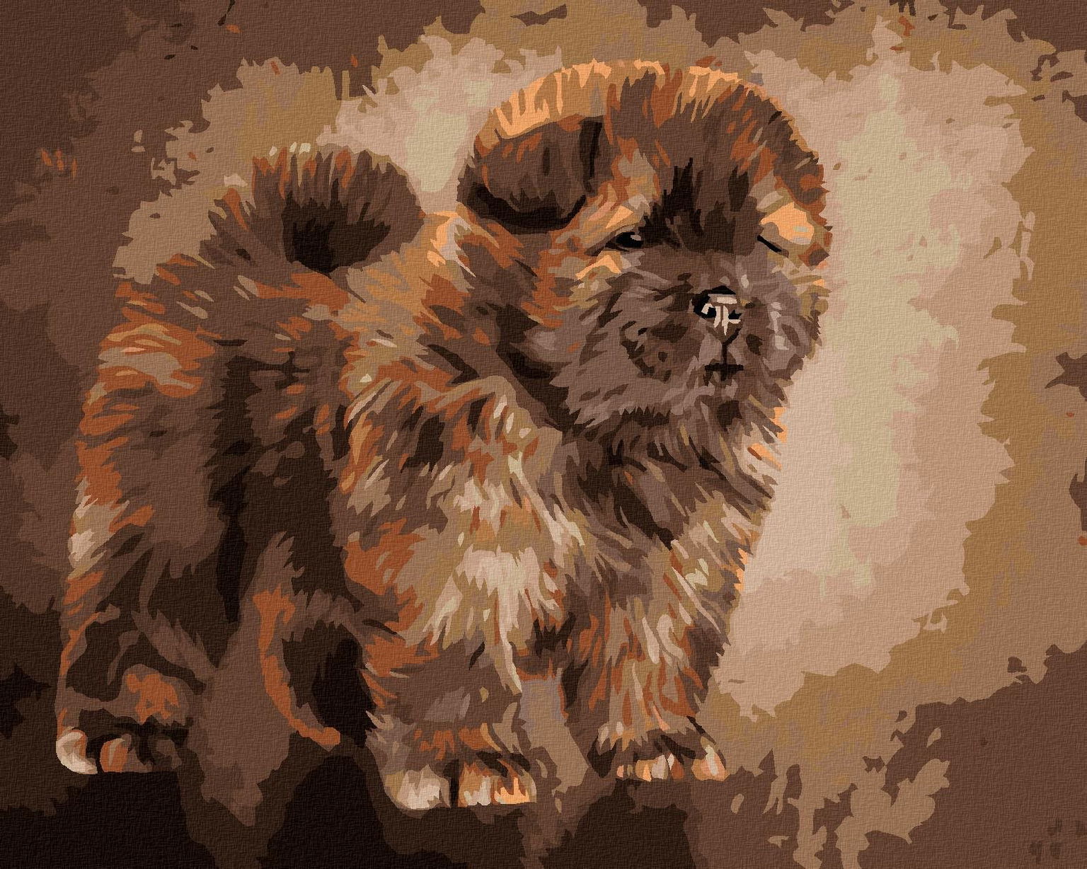 Zuty – Maľovanie Podľa Čísel – Šteniatko Chow Chow, 80 × 100 cm, Plátno