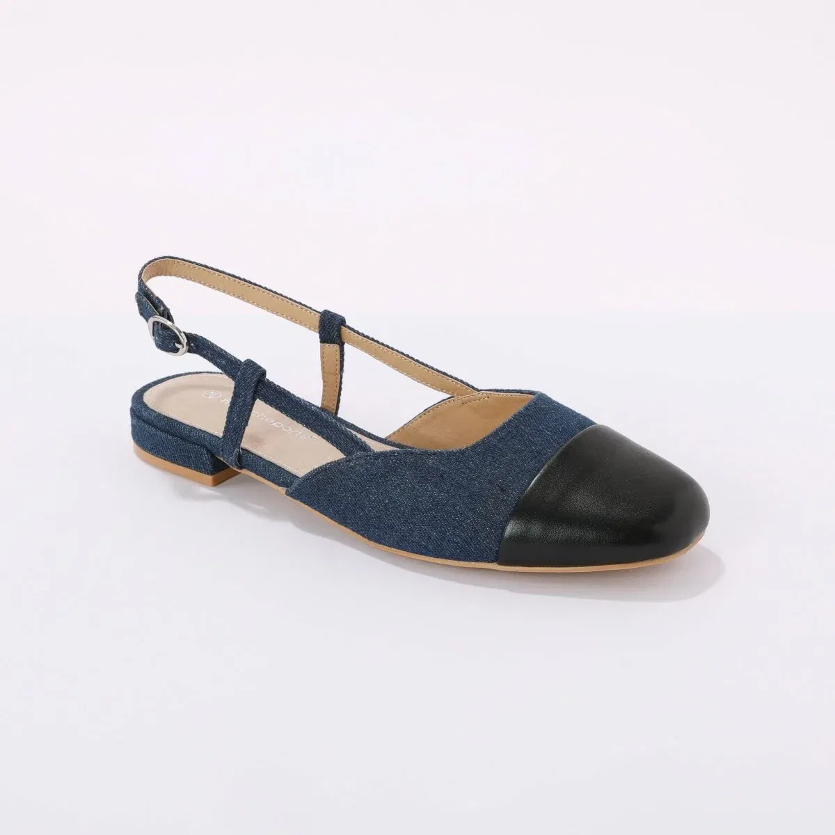 Dvojfarebné slingback baleríny veľ. 40