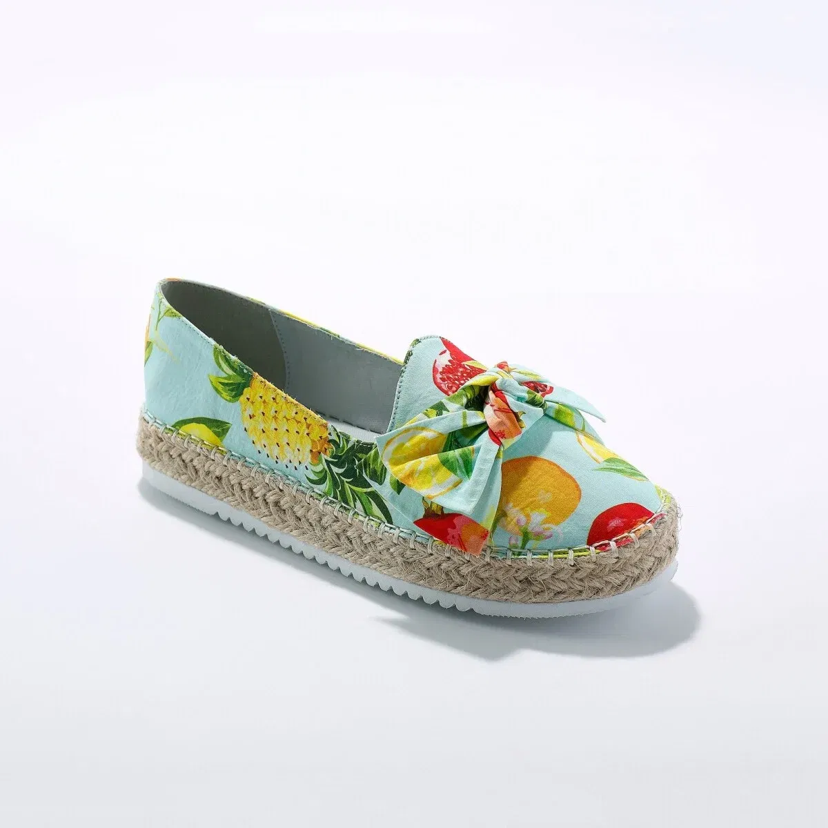 Mokasíny espadrilky s potlačou a mašľou veľ. 41