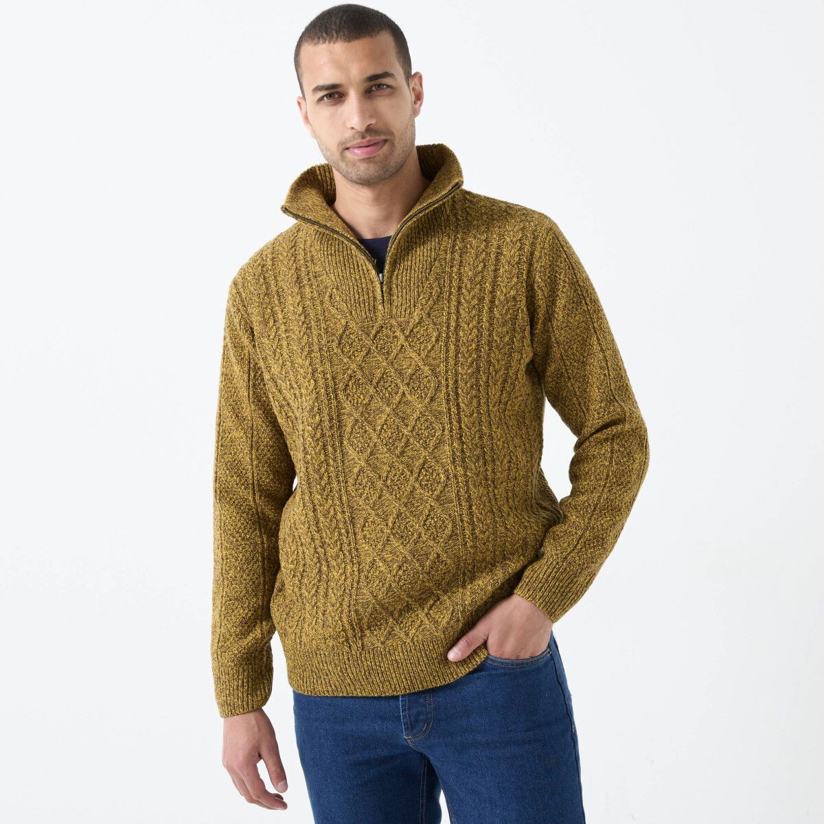 Pulóver so stojačikom na zips – obrázok 6