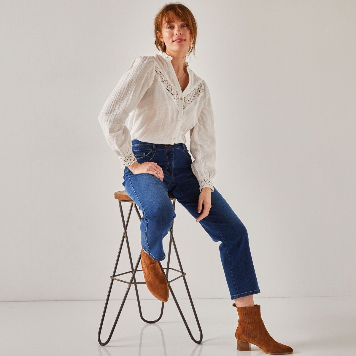 Rovné skrátené džínsy – obrázok 7