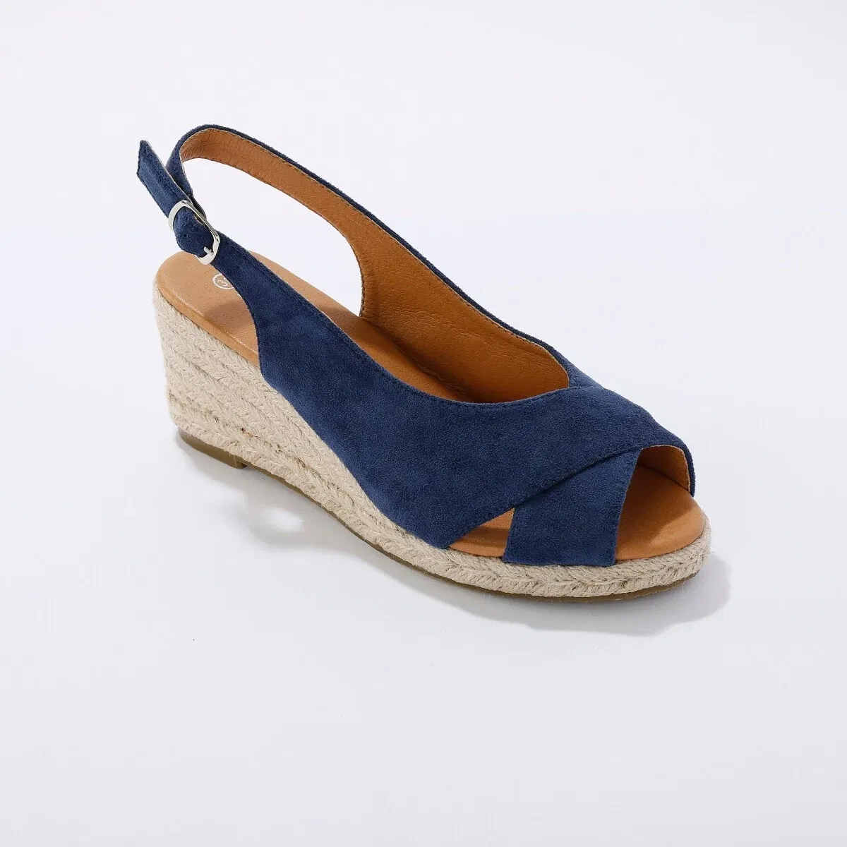Sandále s otvorenou špičkou na lykovom kline veľ. 39