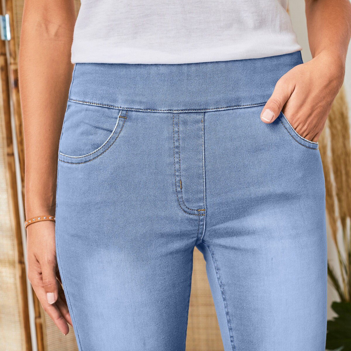 Strečové bootcut džegíny, pre vyššiu postavu – obrázok 6