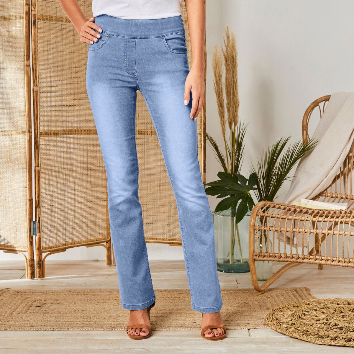 Strečové bootcut džegíny, pre vyššiu postavu – obrázok 7