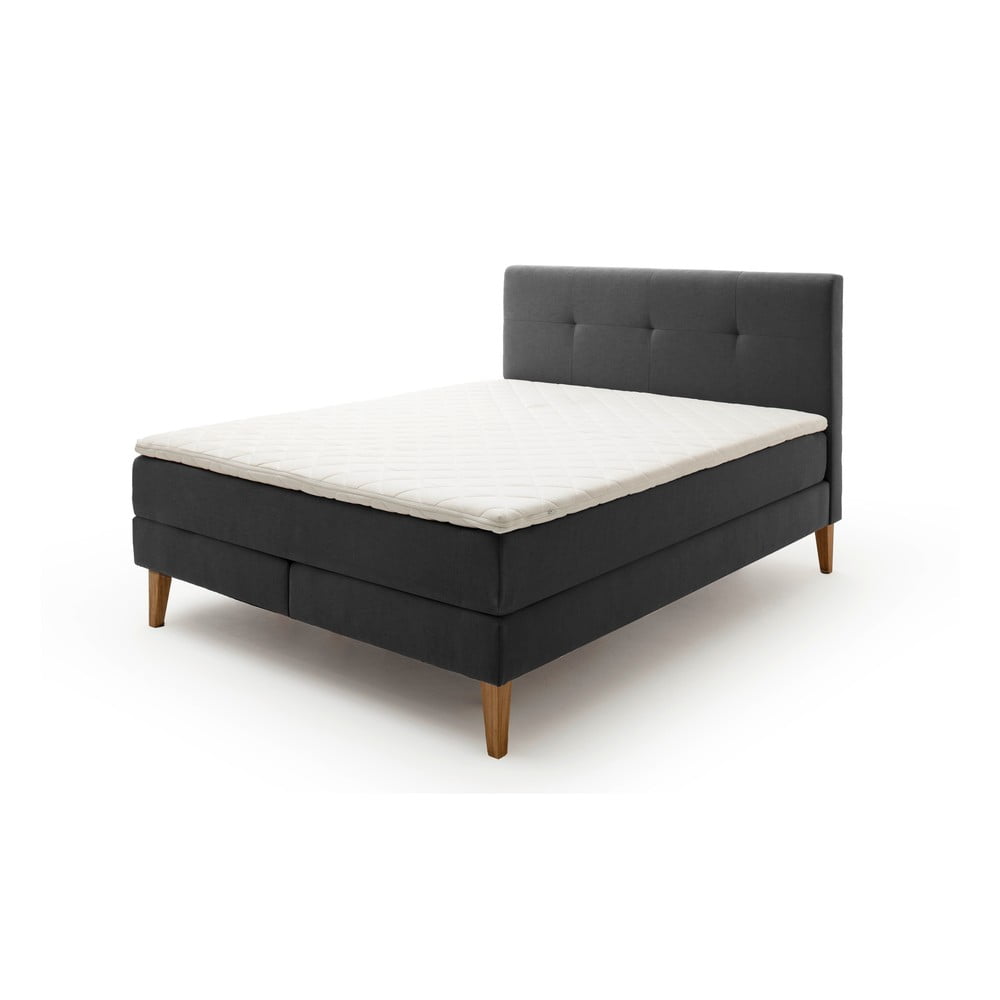 Antracitová boxspring posteľ 160x200 cm Stockholm – Meise Möbel