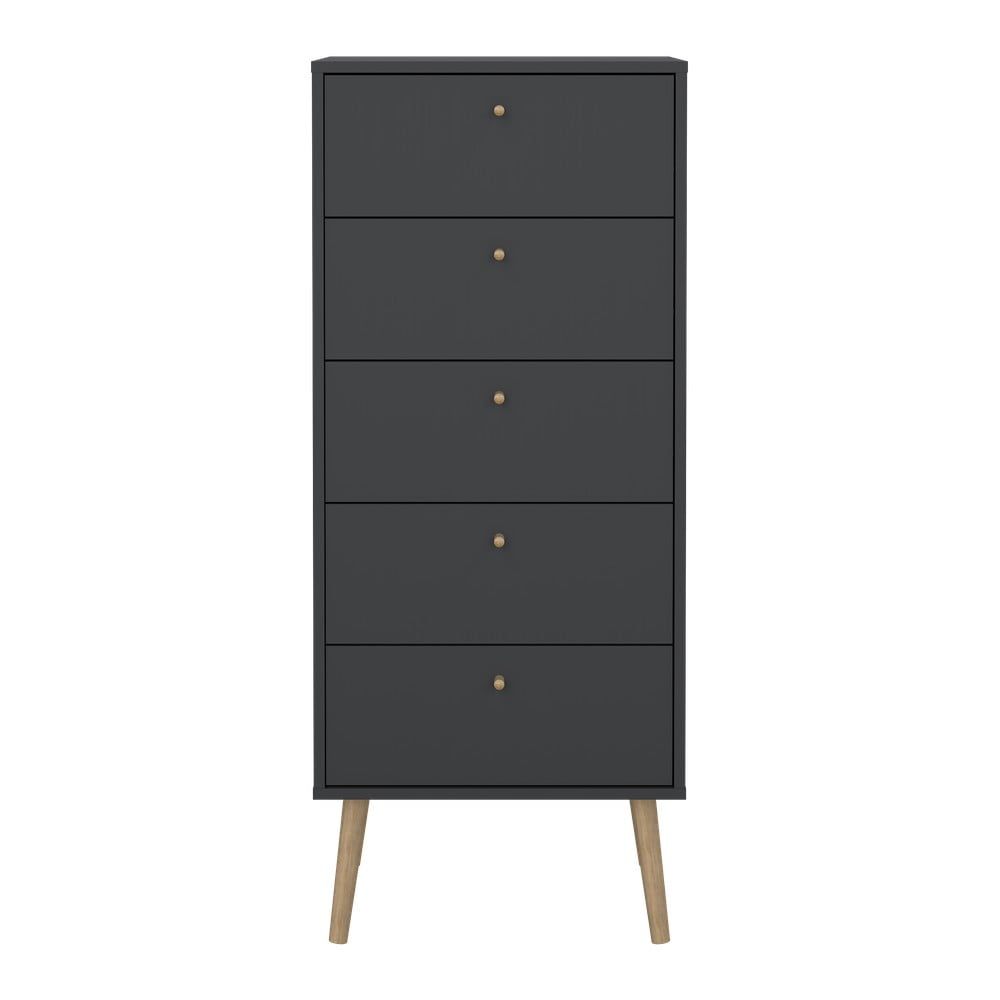 Antracitová vysoká komoda 50x120 cm Bodo – Tvilum