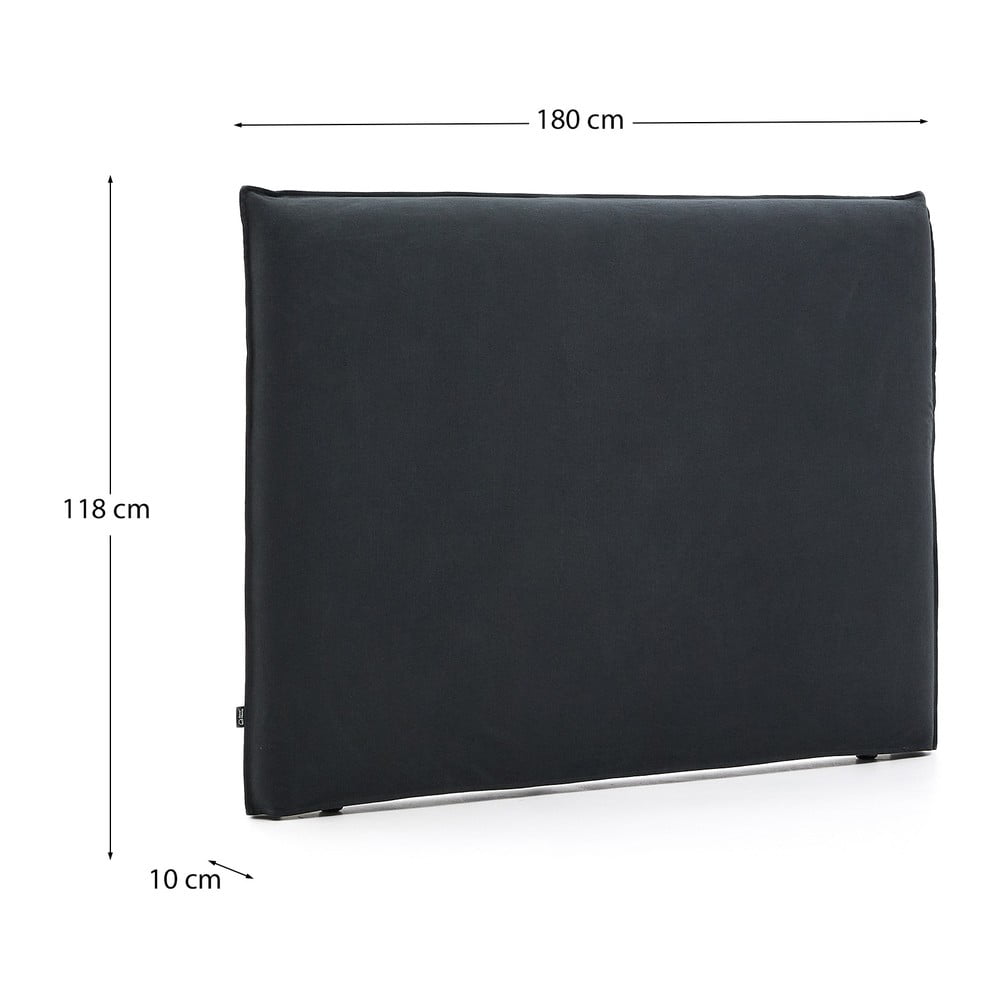 Antracitové čalúnené čelo postele 180x118 cm Jaira – Kave Home