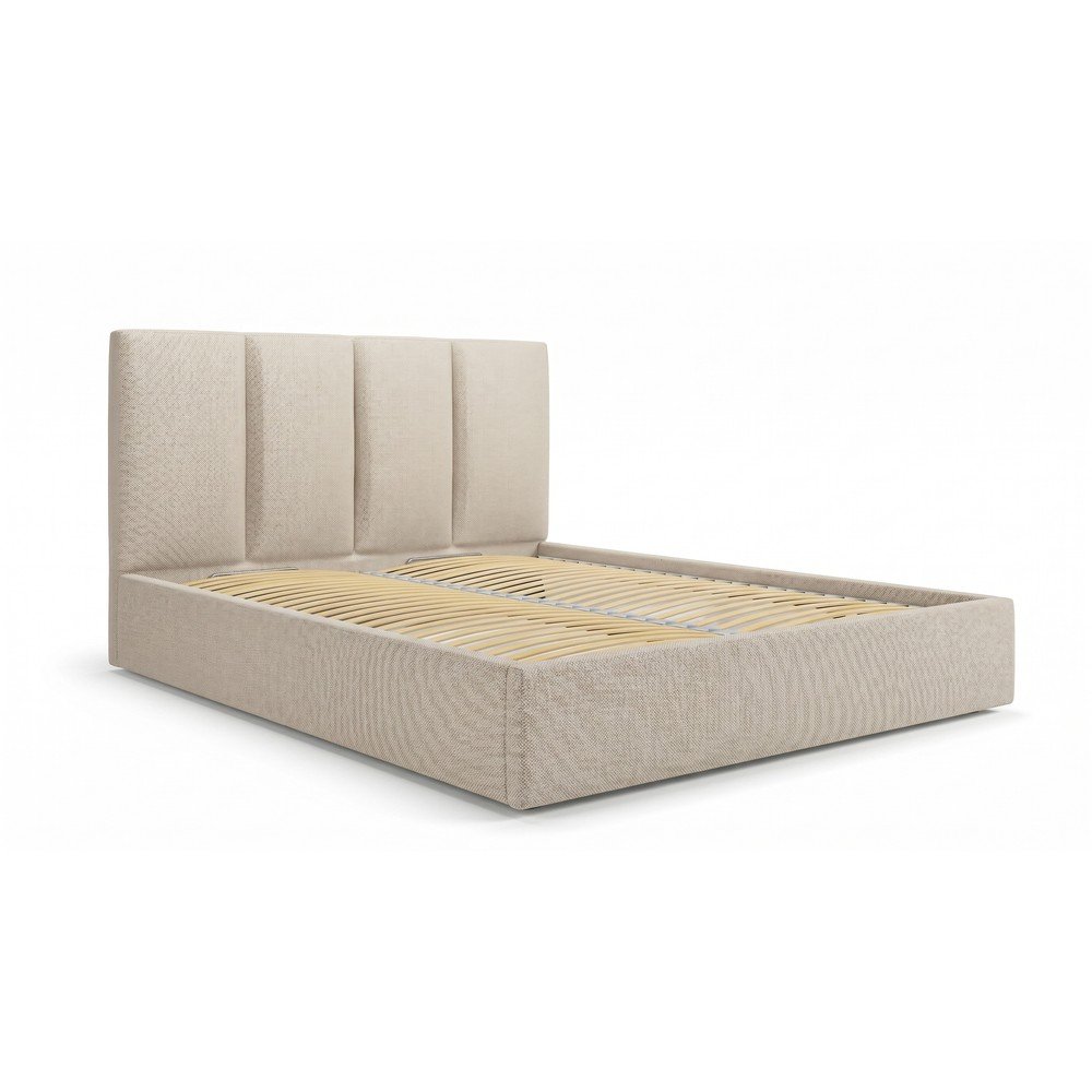 Béžová dvojlôžková posteľ Mazzini Beds Juniper, 180 x 200 cm