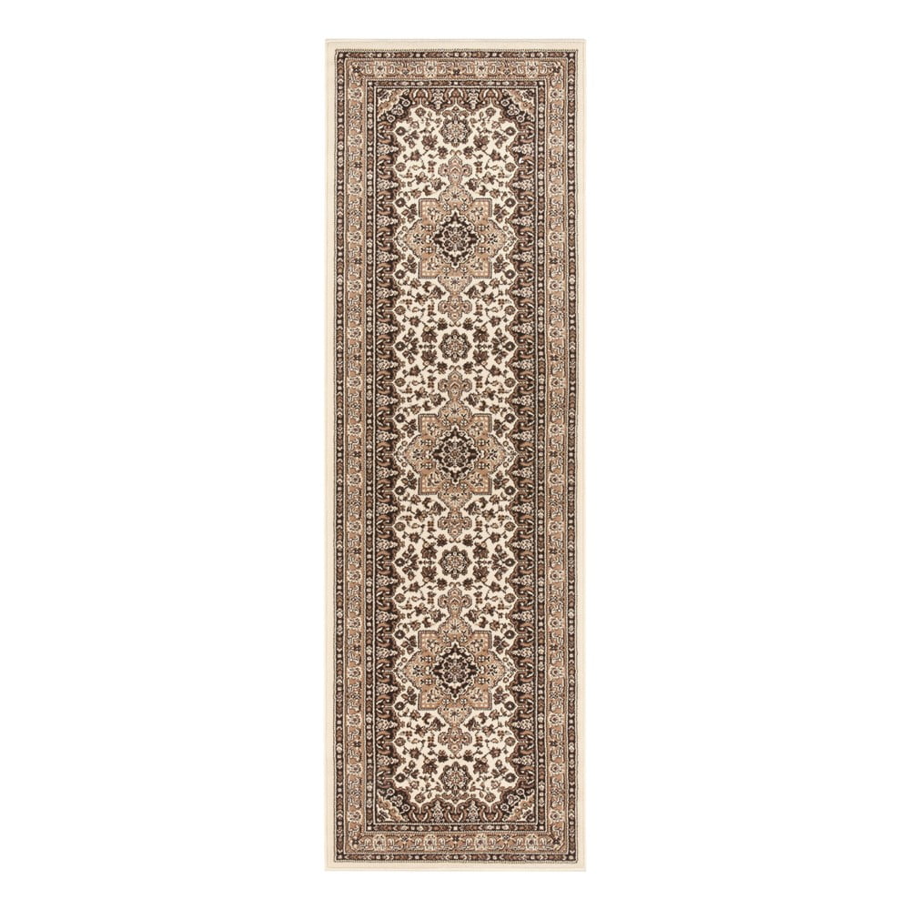 Béžový behúň Nouristan Parun Tabriz, 80 x 250 cm