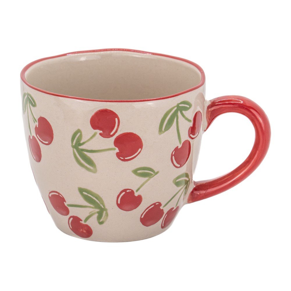 Béžový keramický hrnček 250 ml Cherries – Sass & Belle